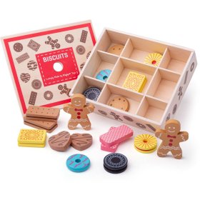 Boîte à jouets Bigjigs avec biscuits en bois, Bigjigs Toys