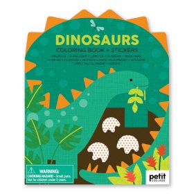 Petit Collage Cahier de coloriage avec stickers dinosaures, Petit Collage