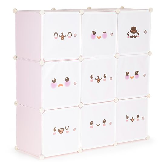 Armoire modulaire pour enfants avec étagères 9 compartiments