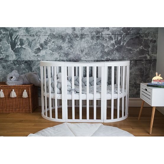 Lit de bébé évolutif ovale Ruby 7-en-1 - blanc