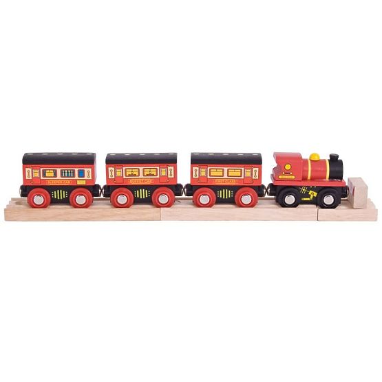 Bigjigs Rail Train longue distance + 3 voies