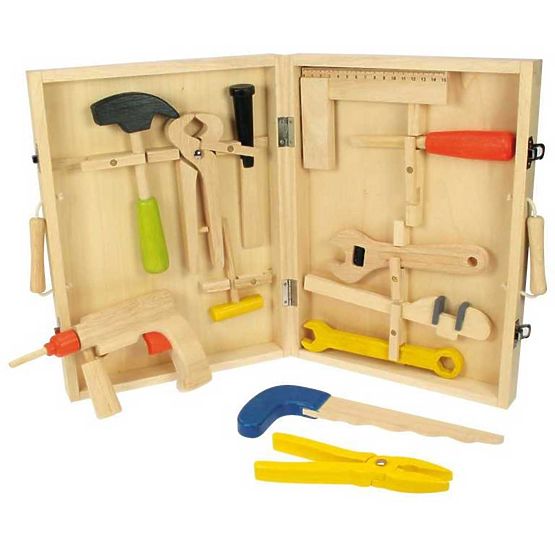 Bigjigs Toys Mallette à outils en bois