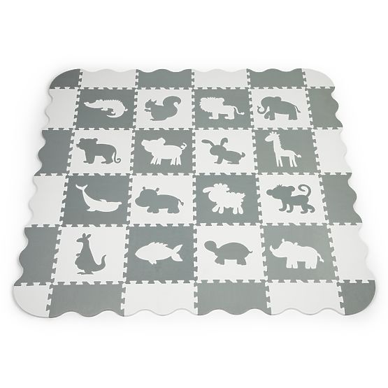 Coussin en mousse - puzzle gris-blanc