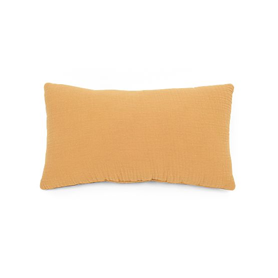 Coussin en mousseline Ourbaby 20x35 cm - moutarde