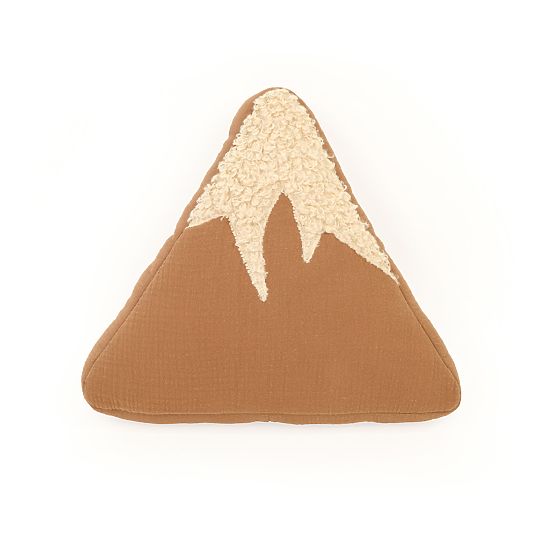 Coussin en mousseline Ourbaby 28x30 cm Montagnes - toffee