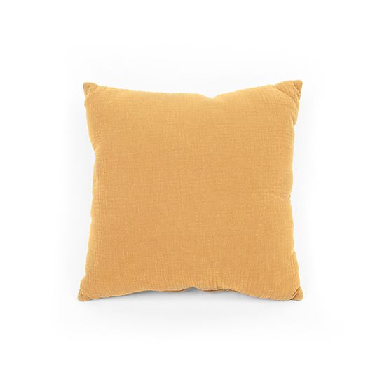 Coussin en mousseline Ourbaby 40x40 cm - moutarde