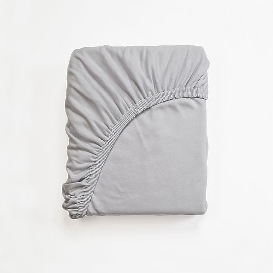 Drap-housse en coton 190x90 cm - gris