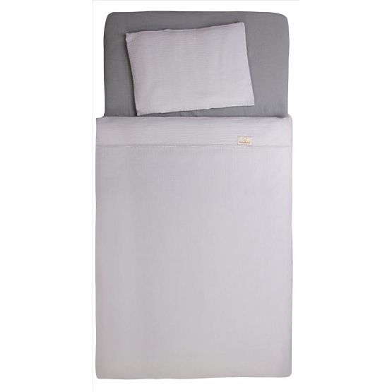 Draps mousseline 135x100 + 40x60 gris clair