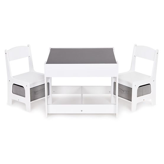 Ensemble table enfant et 2 chaises grises