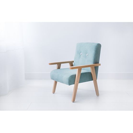 Fauteuil enfant rétro Velour - menthe