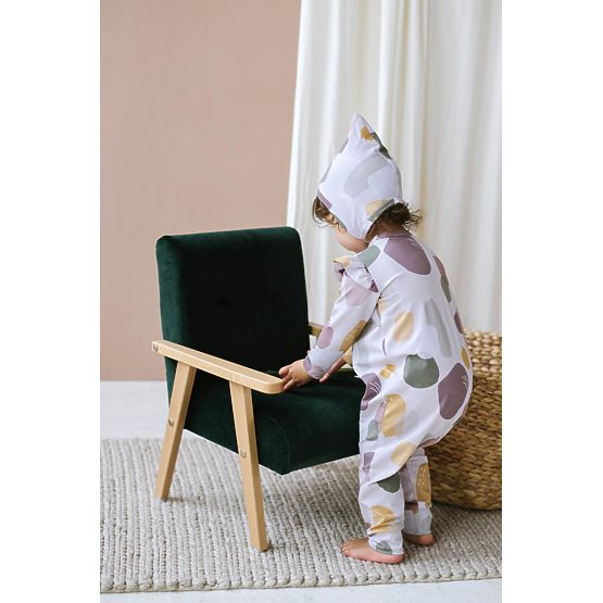 Fauteuil enfant rétro Velours - vert foncé