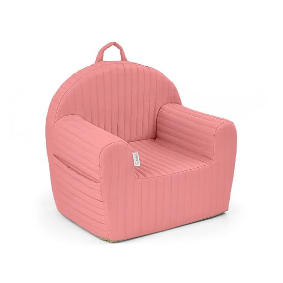 Fauteuil matelassé à rayures - rose