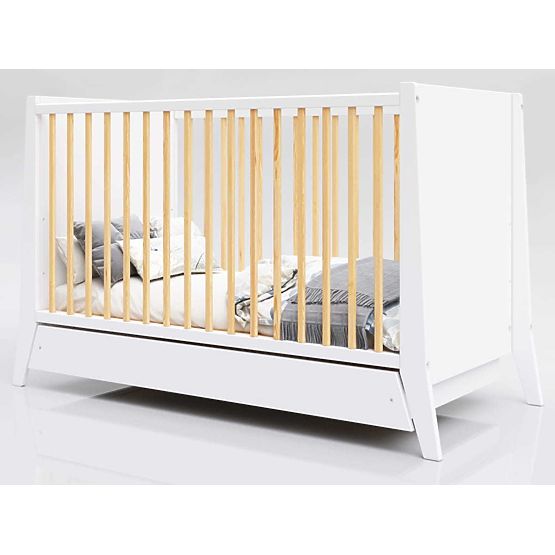 Lit bébé Cosmo Scandi 120x60 blanc-naturel