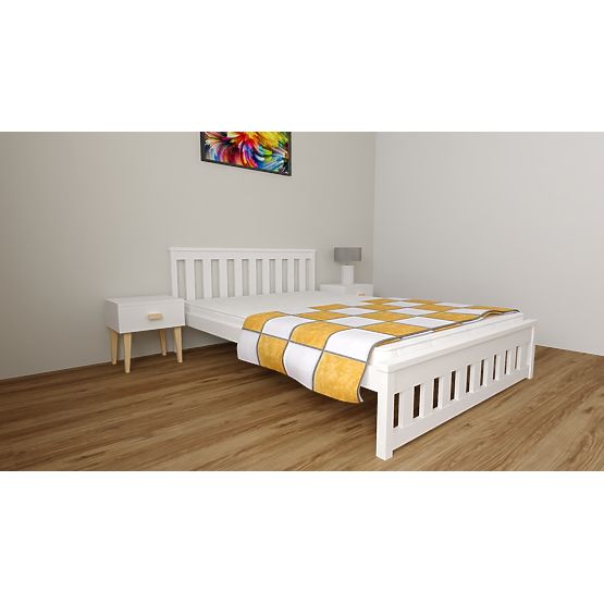 Lit double Ada 200 x 140 cm - blanc