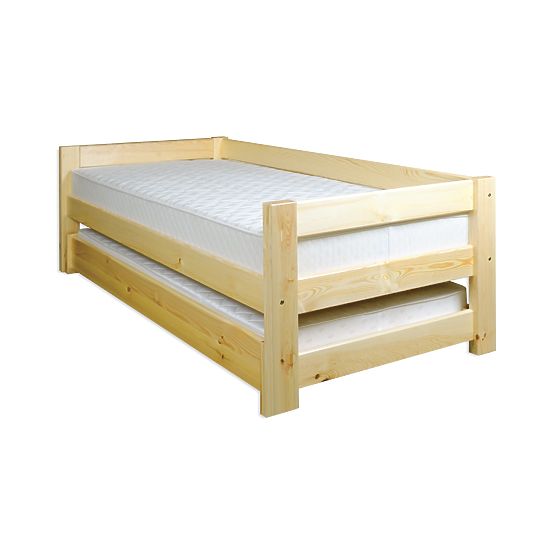 Lit en bois avec lit d'appoint 90x200 cm - pin