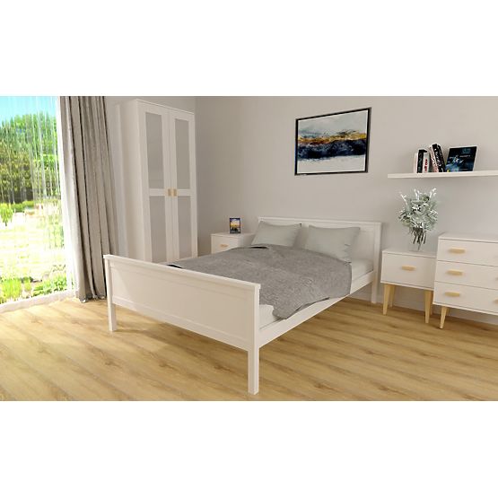 Lit en bois Ikar 200 x 120 cm - blanc