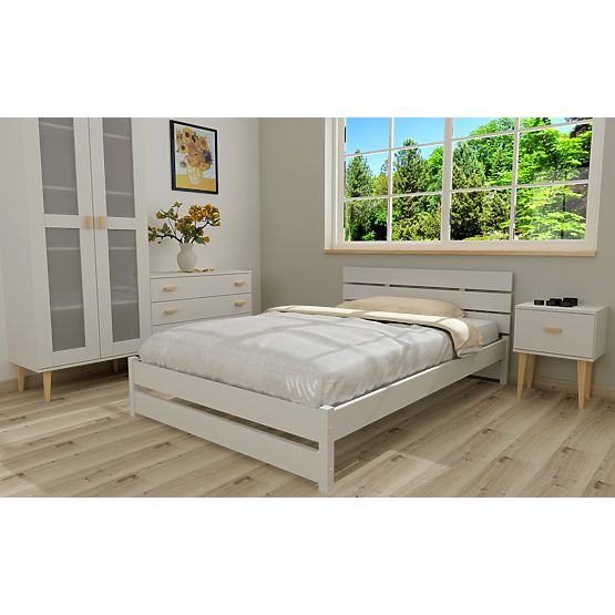 Lit en bois Max 200 x 120 cm - blanc