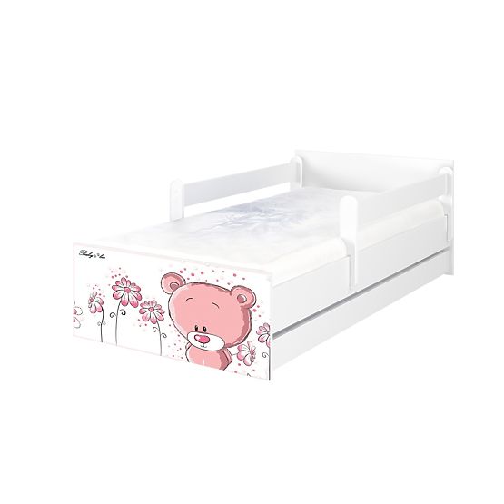 Lit enfant MAX Rose Tedy Bear 160x80 cm - blanc