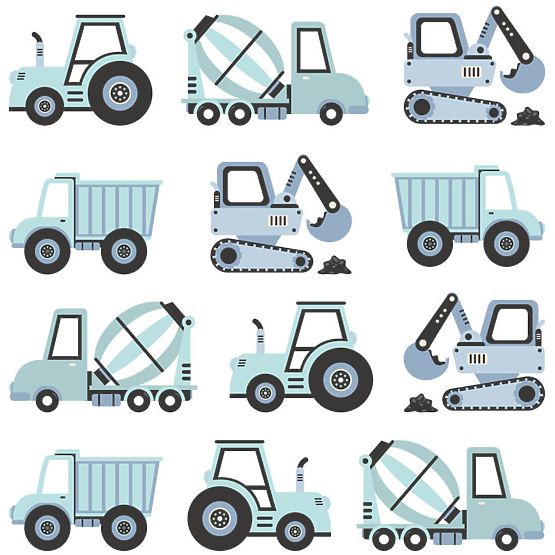 Lot de stickers muraux - Camions 12 pcs