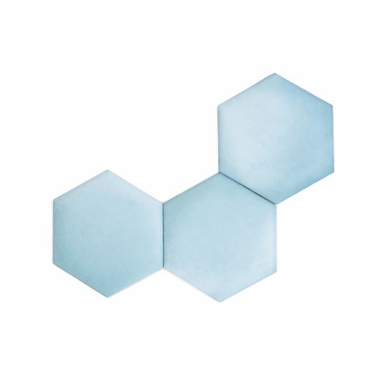 Panneau rembourré Hexagone - bleu bébé