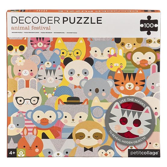 Petit Collage Puzzle animaux 100 pcs avec lunettes 3D