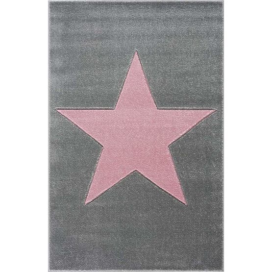 Pour enfants tapis STAR argent gris / rose