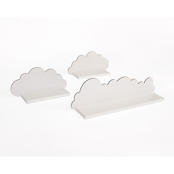 Lot de 3 étagères - nuage blanc