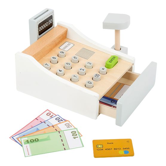 Small Foot Caisse enregistreuse en bois blanc