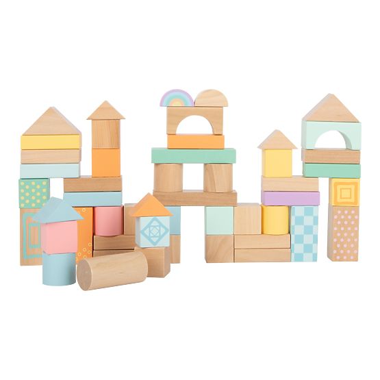 Small Foot Cubes en bois pastel 50 pcs