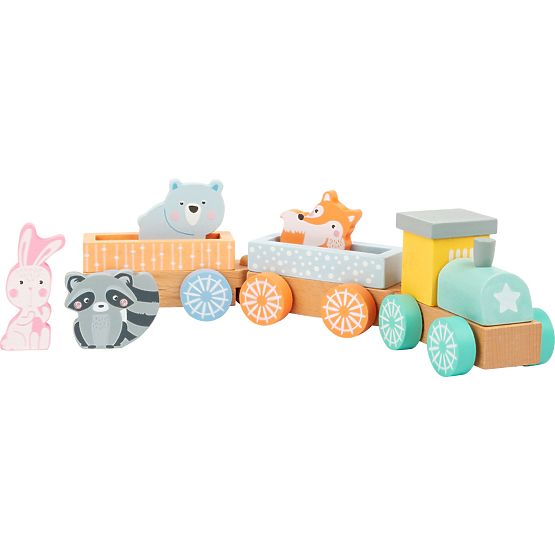 Train en bois Small Foot aux couleurs pastel