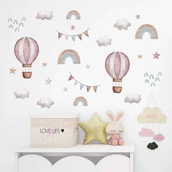 Stickers muraux - Ballons et nuages