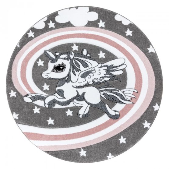 Tapis rond PETIT - Licorne - gris