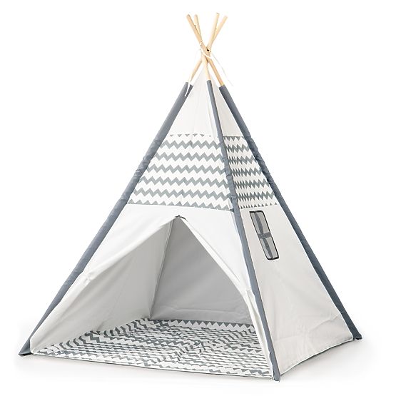 Tente tipi enfant - gris-blanc