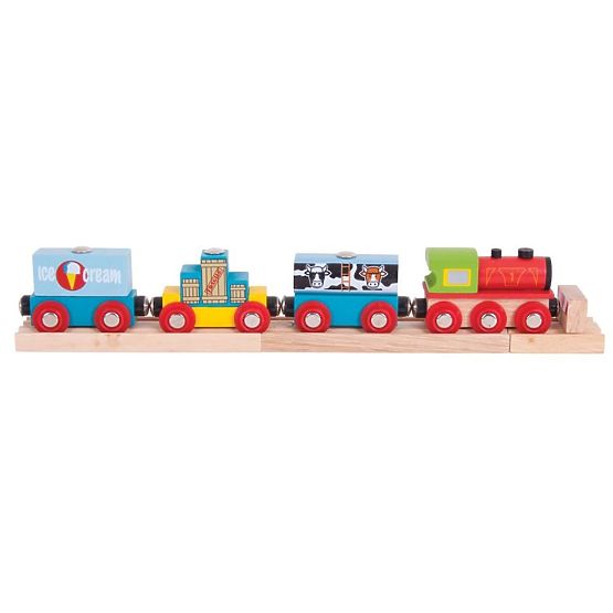 Train de marchandises Bigjigs Rail + 3 voies