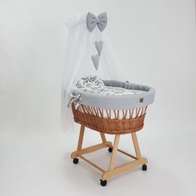 Berceau en osier avec équipement pour bébé - Animaux de la forêt, Ourbaby®