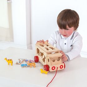 Bigjigs Toys Voiture en bois avec animaux, Bigjigs Toys