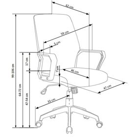 Chaise de bureau Spin - beige - blanc, Halmar