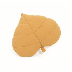 Coussin en mousseline Ourbaby 38x35 cm Feuille - moutarde, Ourbaby®