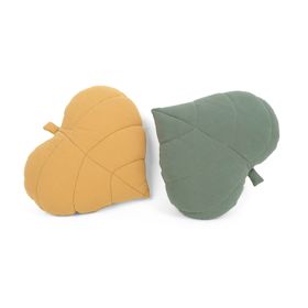 Coussin en mousseline Ourbaby 38x35 cm Feuille - moutarde, Ourbaby®