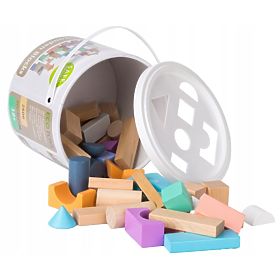 Cubes en bois dans une boîte - 50 pcs, EcoToys