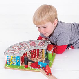 Bigjigs Rail Dépôt exclusif pour 5 trains, Bigjigs Rail