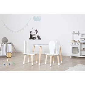 Table enfant avec chaises - Petites oreilles - blanche