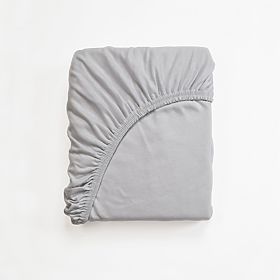 Drap-housse en coton 190x90 cm - gris