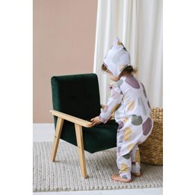 Fauteuil enfant rétro Velours - vert foncé