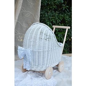 Landau en osier pour poupées - blanc, Ourbaby®