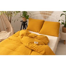 Linge de lit mousseline 140x200 cm + 70x90 cm moutarde, Matex