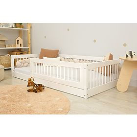 Lit enfant bas Montessori Ourbaby Plus - blanc, Ourbaby®