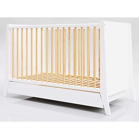 Lit bébé Cosmo Scandi 120x60 blanc-naturel, Pietrus