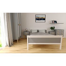 Lit en bois Ikar 200 x 90 cm - gris et blanc, Ourfamily