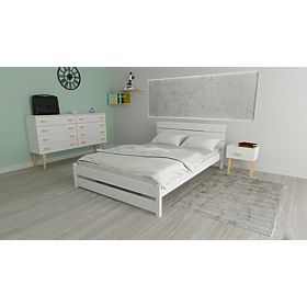 Lit en bois Max 200 x 120 cm - blanc, Ourfamily